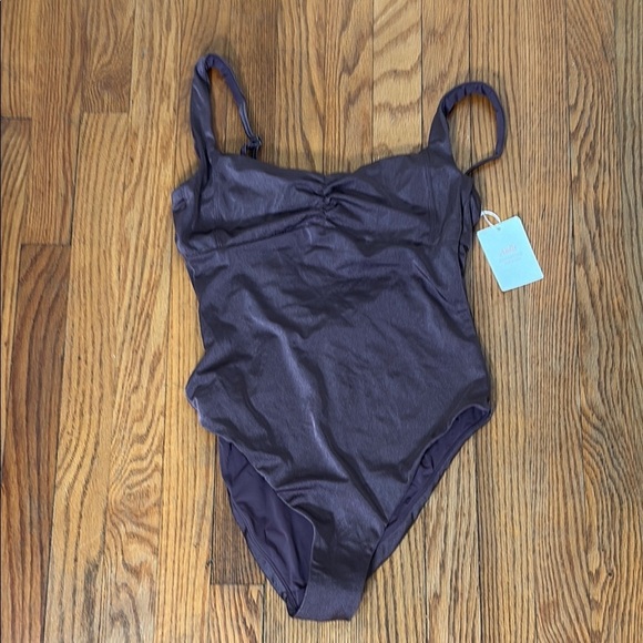 Andie The Nadi One Piece LT Swimsuit Licorice Purple size M Long torso NWOT - Picture 3 of 9